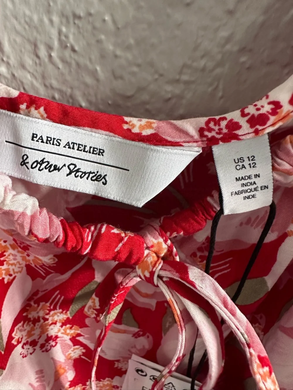 & Other Stories Floral Camisole Top Red‎ Pink Ecovero Viscose NWT Size 12